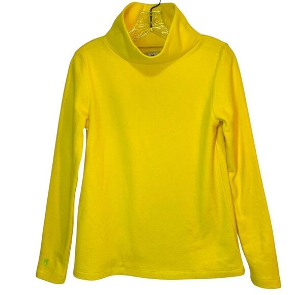 DUDLEY STEPHENS WOMANS TOP YELLOW XS MOCKNECK BASE LAYER WARM COZY FLEECE - Picture 1 of 10